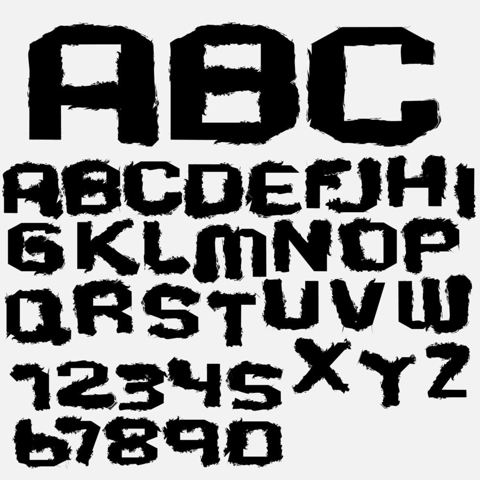 ink alphabet set vector