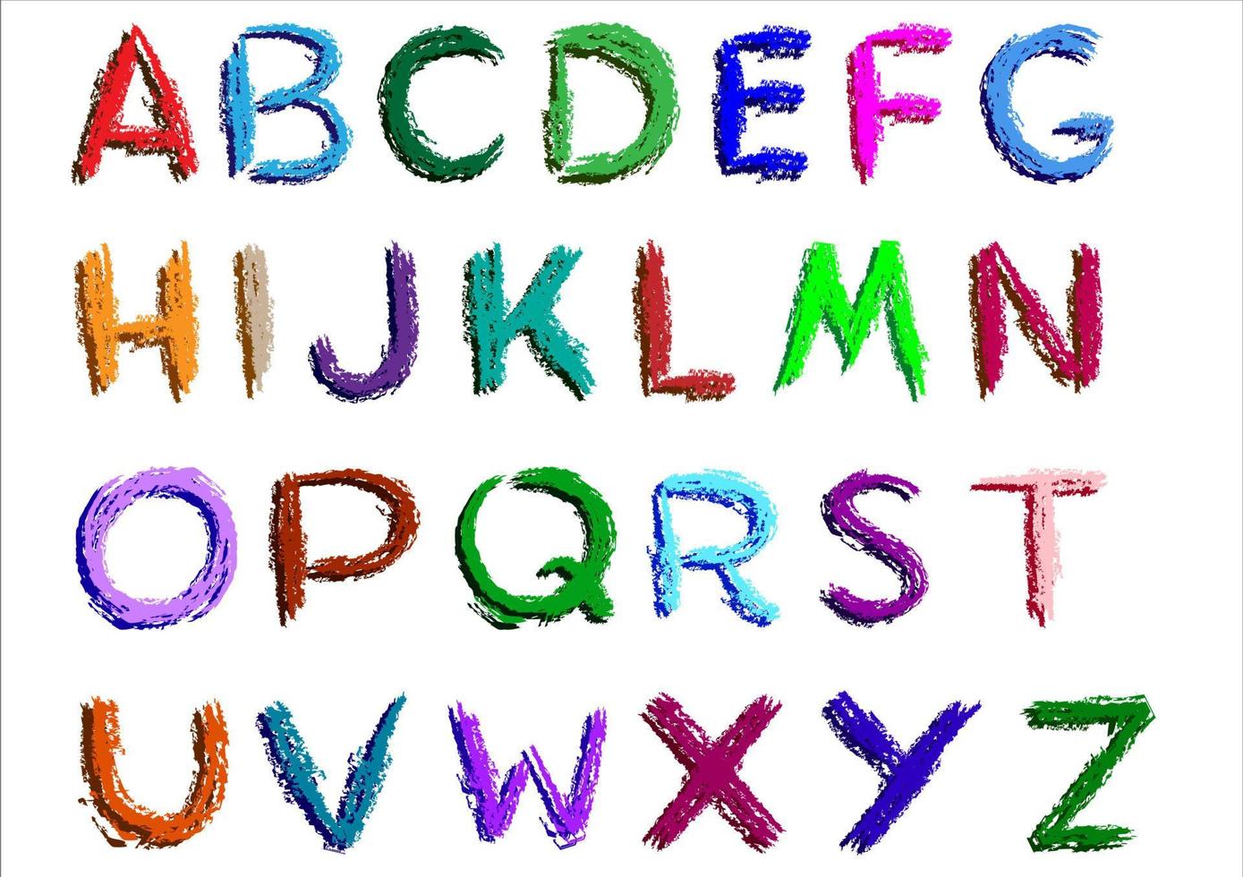 Drawing alphabet set vector