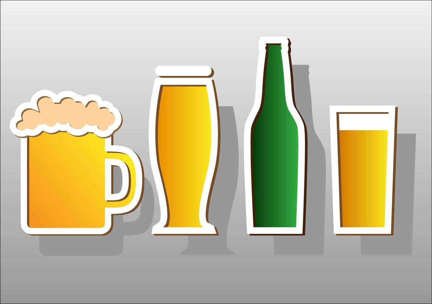 Beer stickers set vector