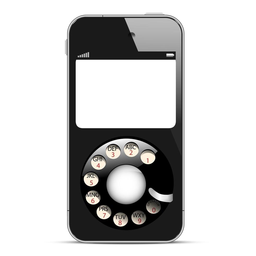 Creative Mobile phone with retro disc dials vector