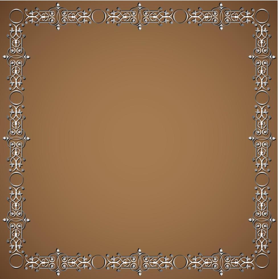 Metallic vintage frame vector