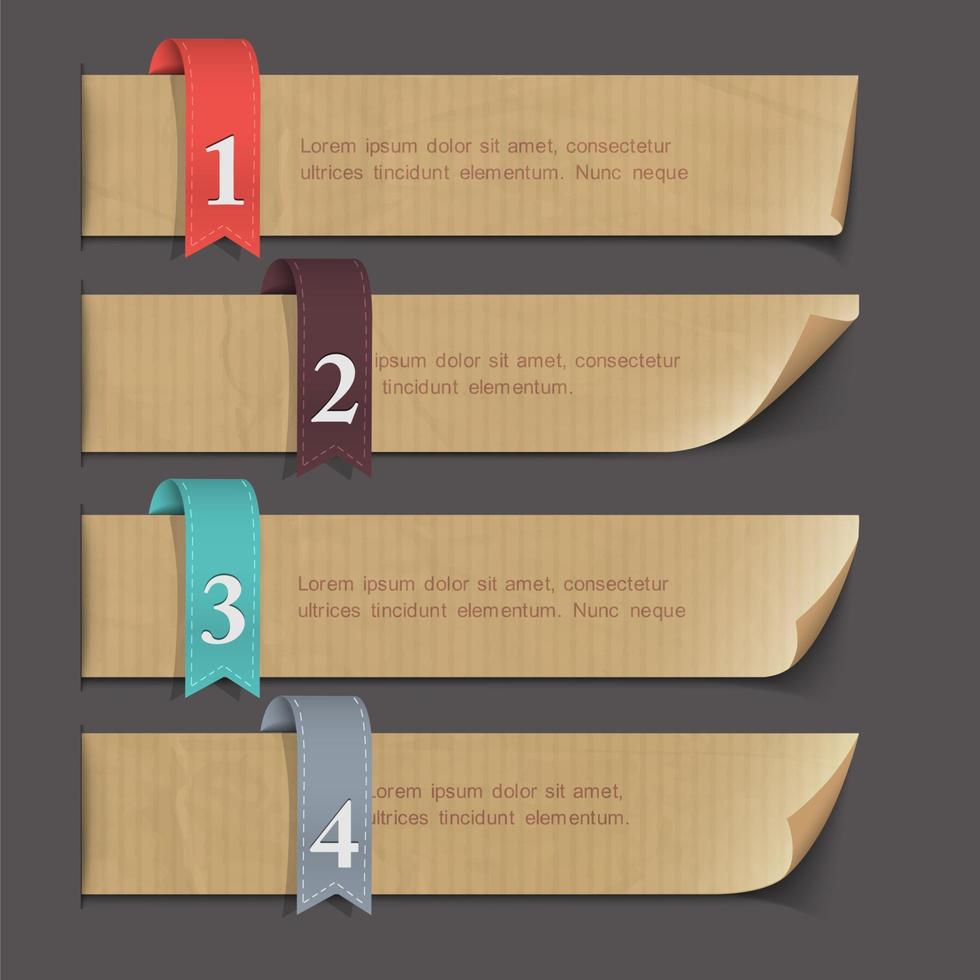 Paper numbered banners vector