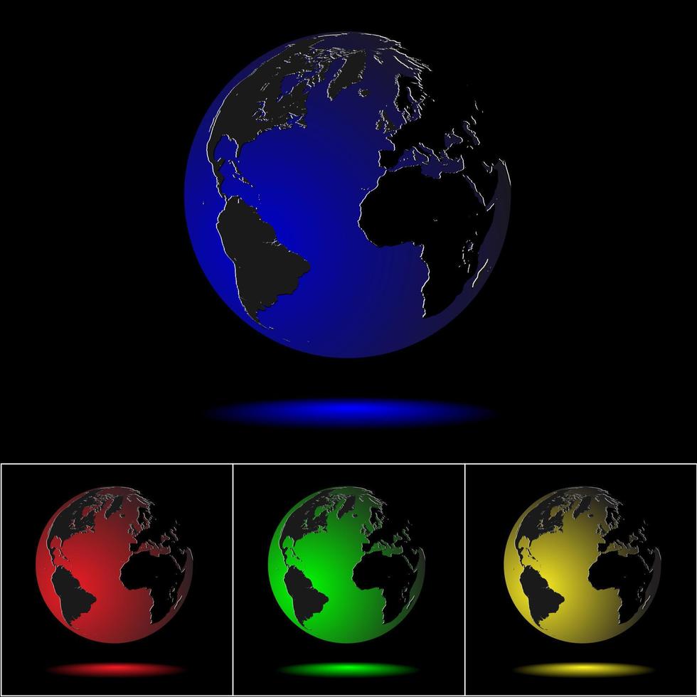 Colored globes set vector