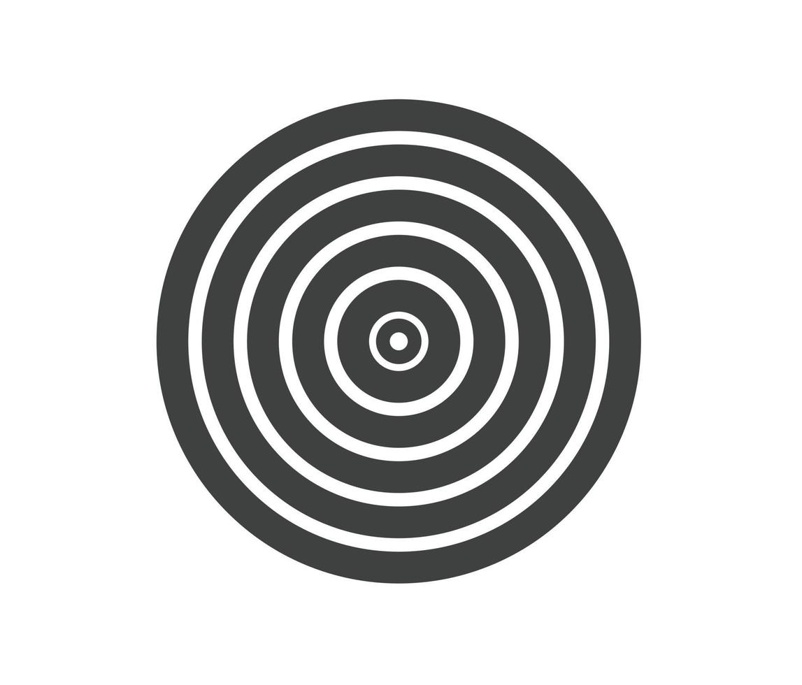 Concentric circle element. Black and white color ring. Abstract  vector illustration for sound wave, Monochrome graphic.