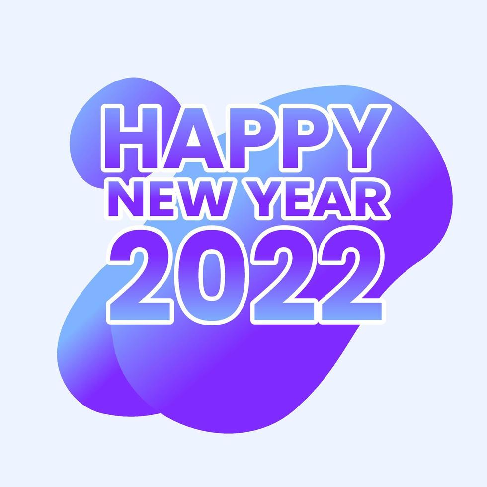 feliz año nuevo 2022 banner de cartel de vector de blob