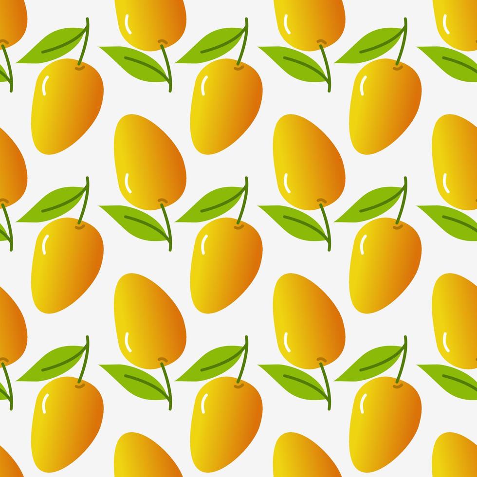 gradient orange mango fruits seamless pattern background vector illustration. Perfect for decoration fruits store, banner, wallpaper etc
