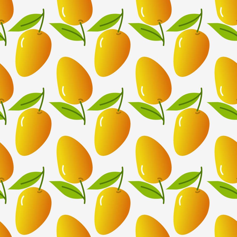 Ilustración de vector de fondo de patrones sin fisuras de frutas de mango naranja degradado. perfecto para la decoración de la tienda de frutas, pancartas, papel tapiz, etc.