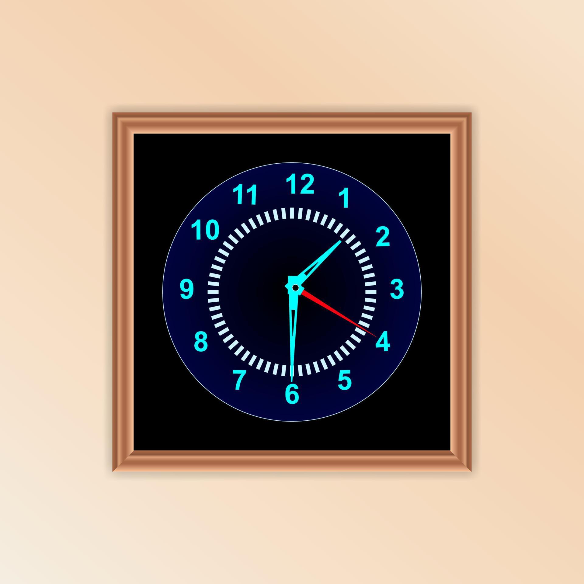 Realistic home wall clock light up 4373270 Vector Art at Vecteezy