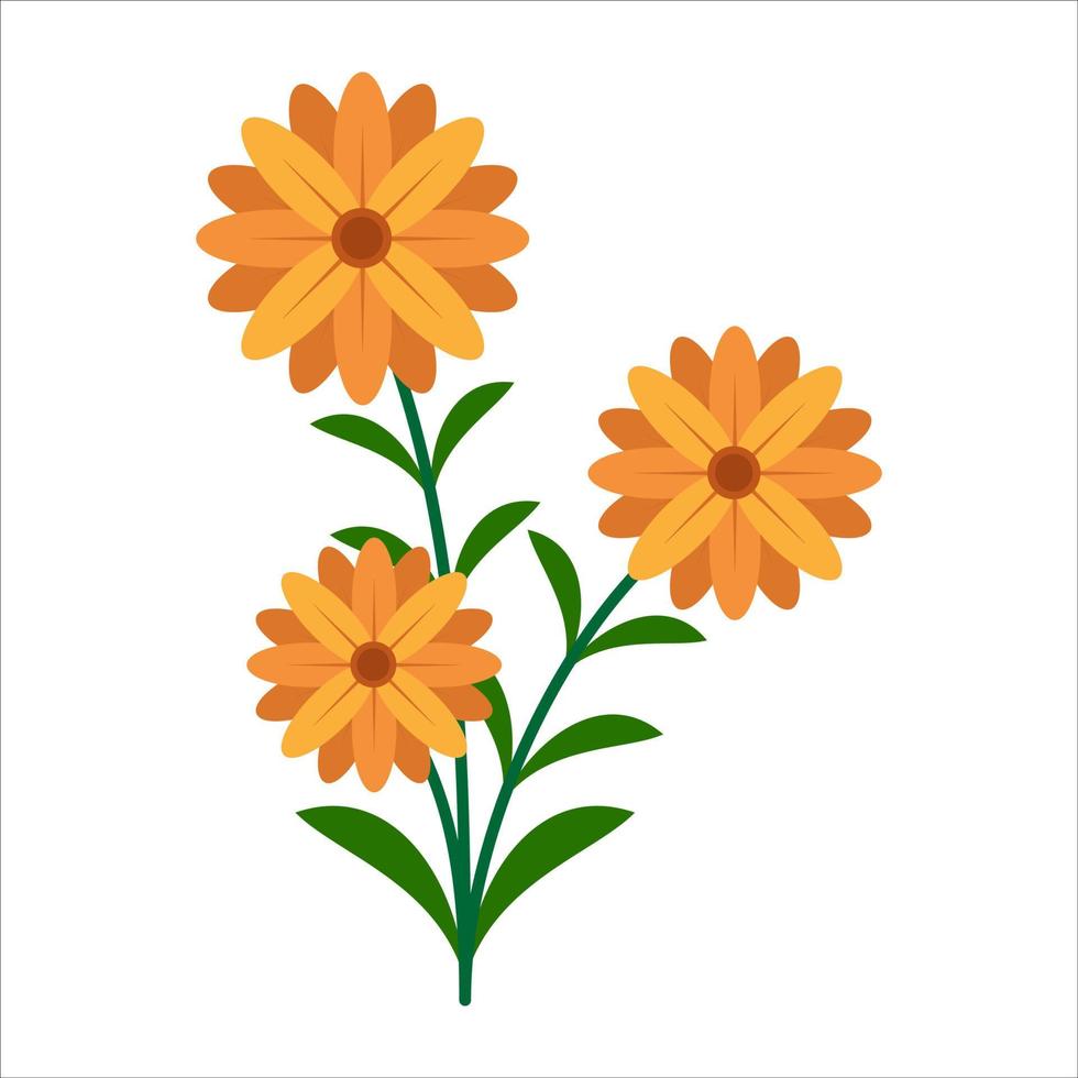 Beautiful flower flat design illustration vector