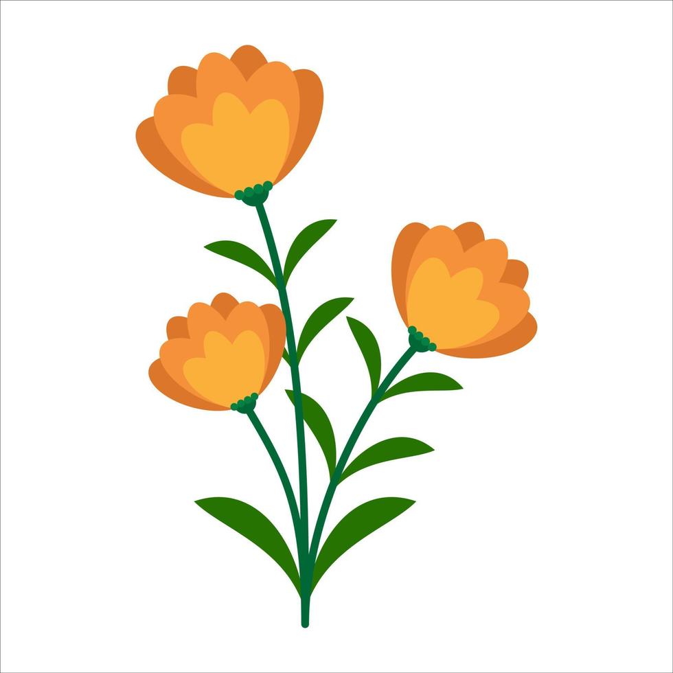 Beautiful flower flat design illustration vector