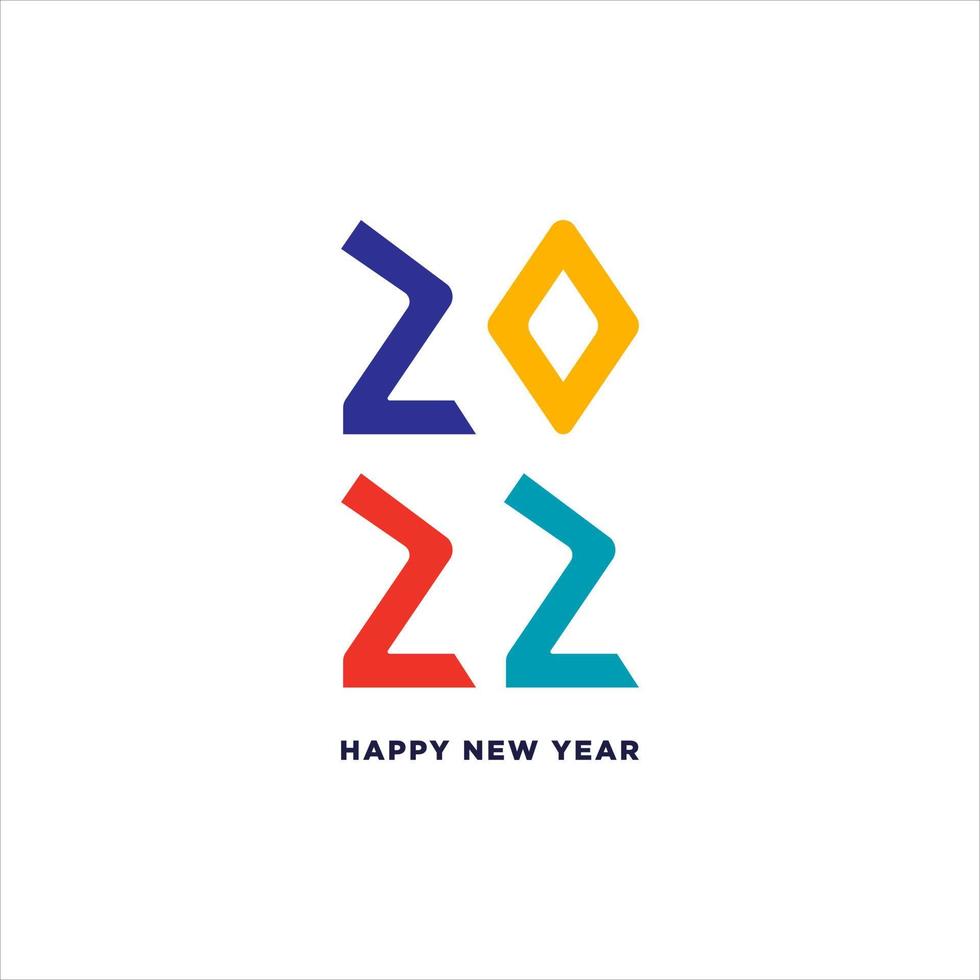 Happy new year 2022. Simple 2022 Happy New Year Logo Concept vector