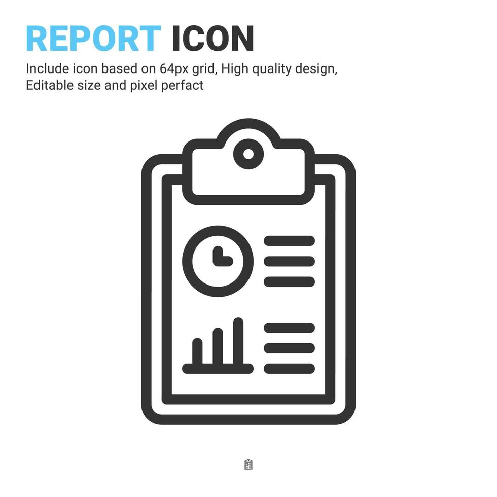 Report icon vector with outline style isolated on white background. Vector illustration result sign symbol icon concept for digital business, finance, industry, company, apps, web and project