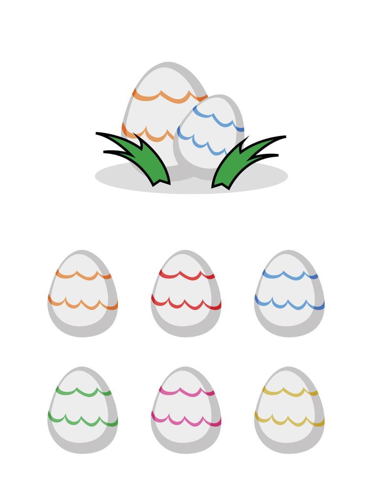 simple illustration of dinosaur eggs, colorful eggs vector