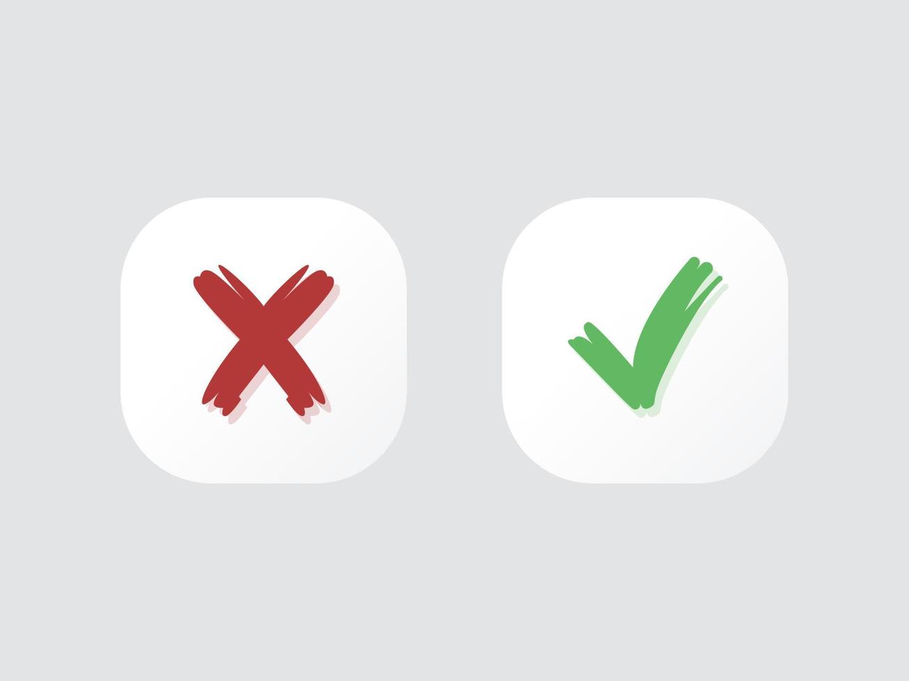 Approved icon, rejected icon, confirmation icon set vector