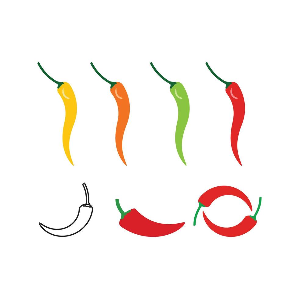 Red hot natural chili icon vector Illustration