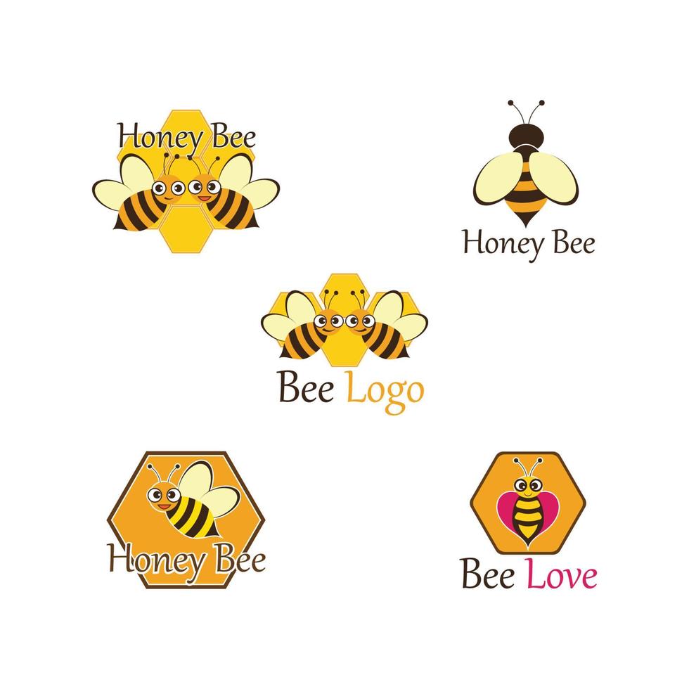 Bee Logo Template vector icon illustration design