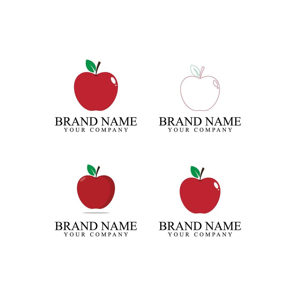 plantilla de logotipo de ilustración de vector de manzana