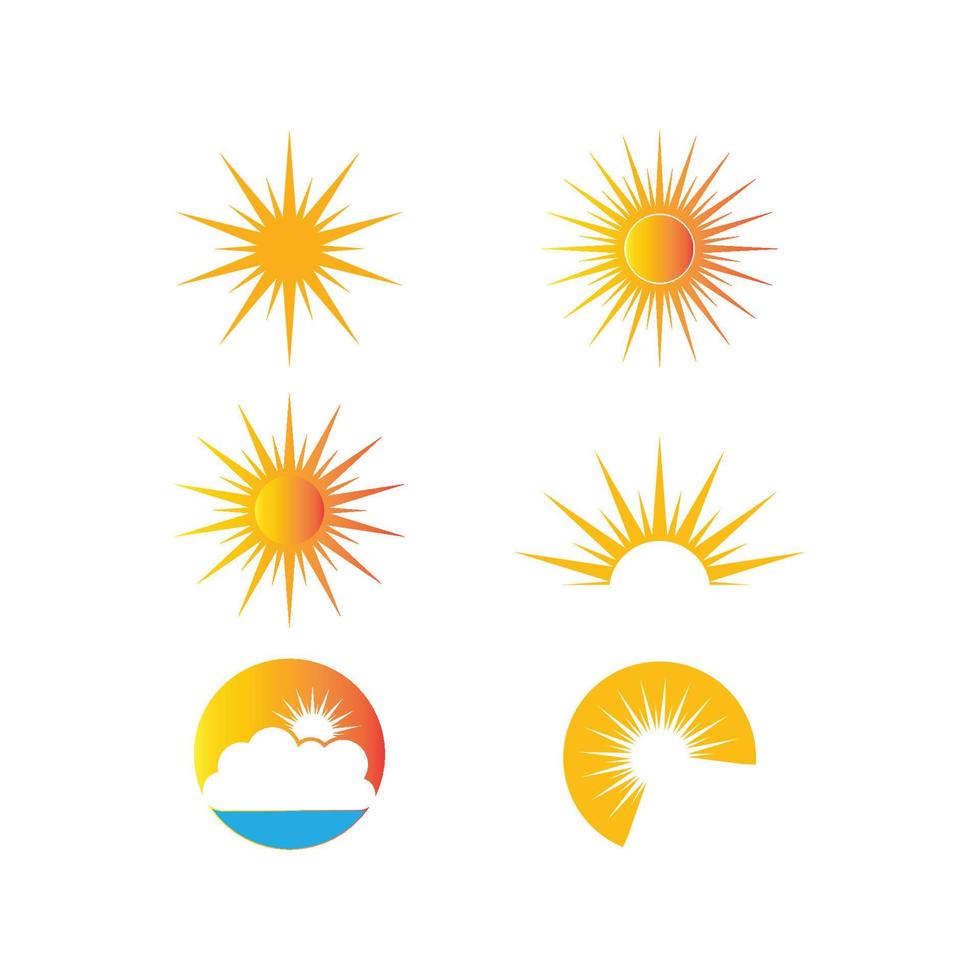 diseño de plantilla de logotipo de icono de ilustración de vector de sol