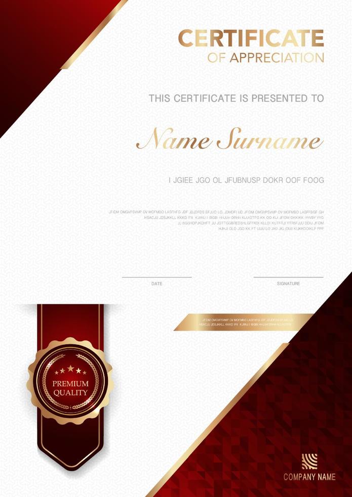 diploma certificate template black and gold color with luxury and modern style vector image EPS10.