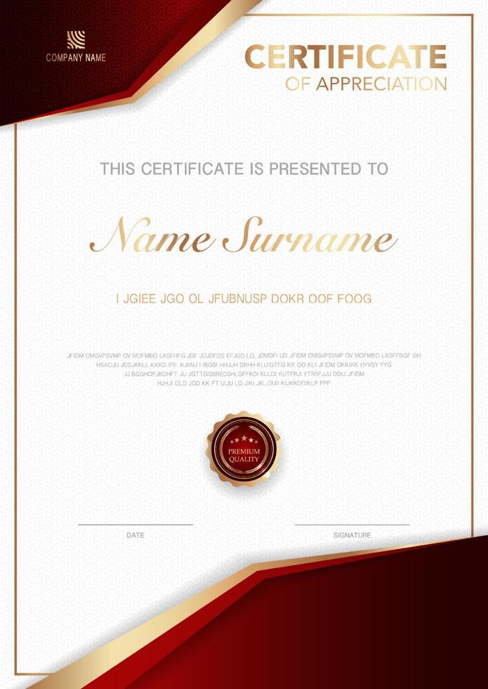 diploma certificate template black and gold color with luxury and modern style vector image EPS10.