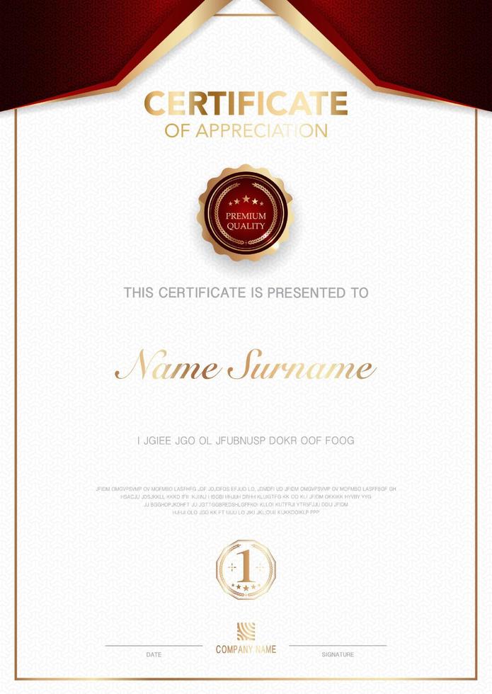 diploma certificate template black and gold color with luxury and modern style vector image EPS10.