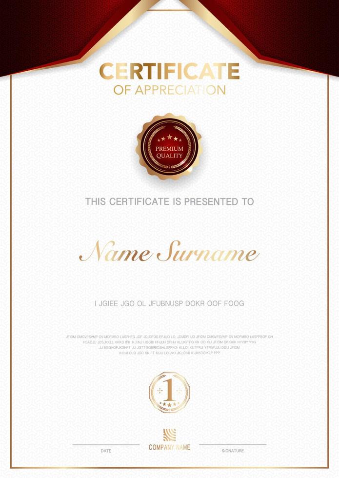 diploma certificate template black and gold color with luxury and modern style vector image EPS10.