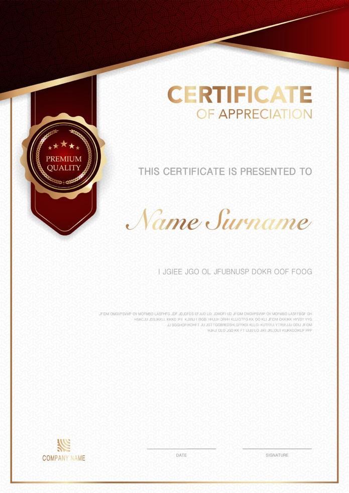 diploma certificate template black and gold color with luxury and modern style vector image EPS10.