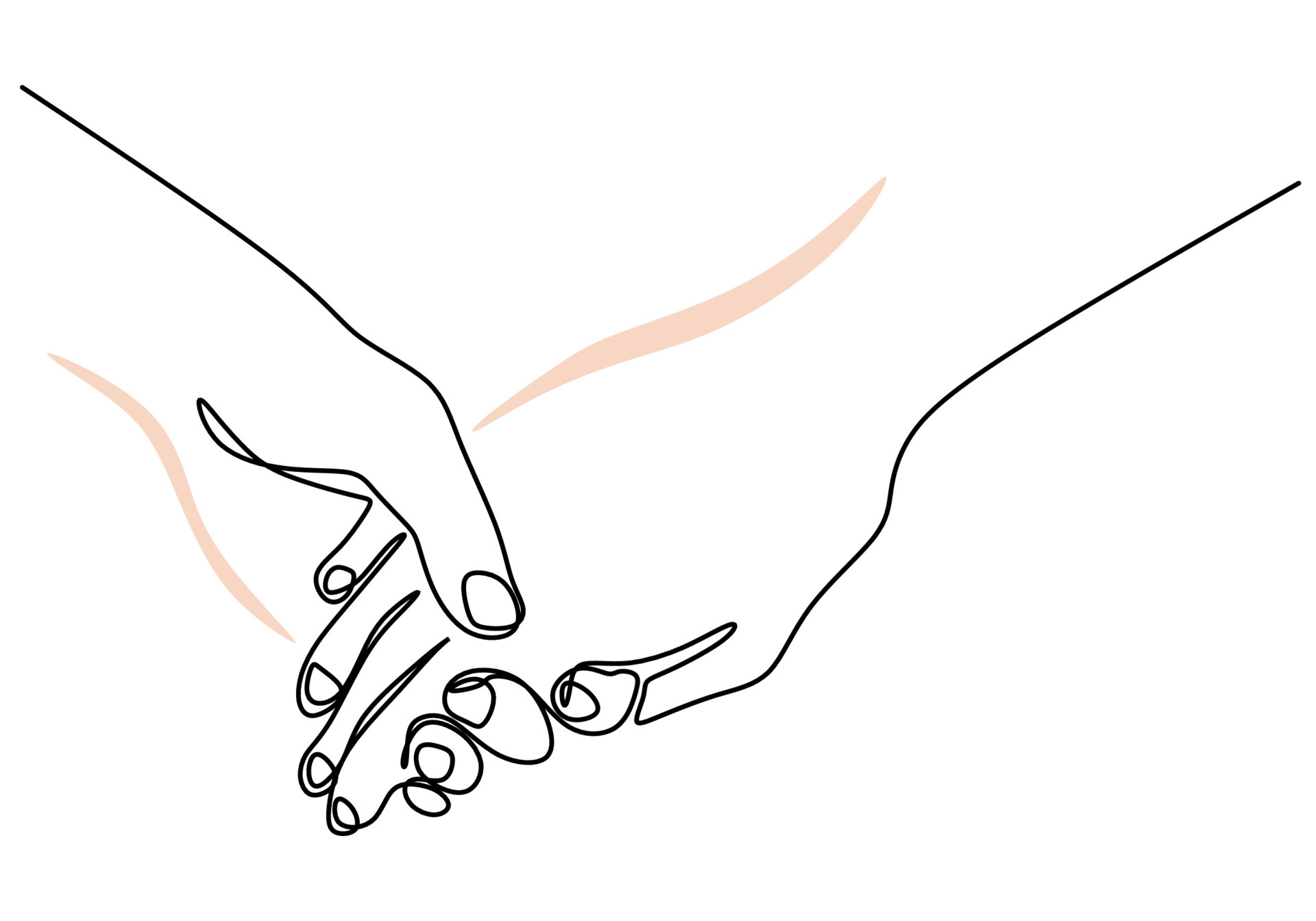 Holding hands line drawing. Couple in love minimalist hand drawn ...