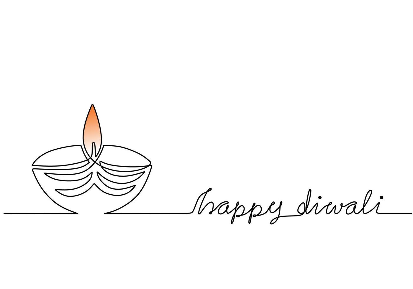 Burning fire candle in continuous one line drawing vector