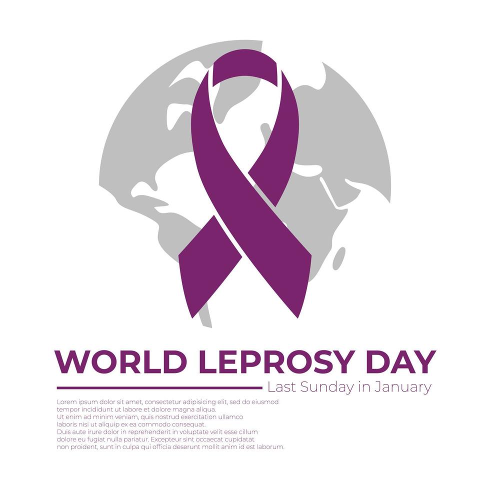 World Leprosy Day in January Vector Illustration with Purple Ribbon