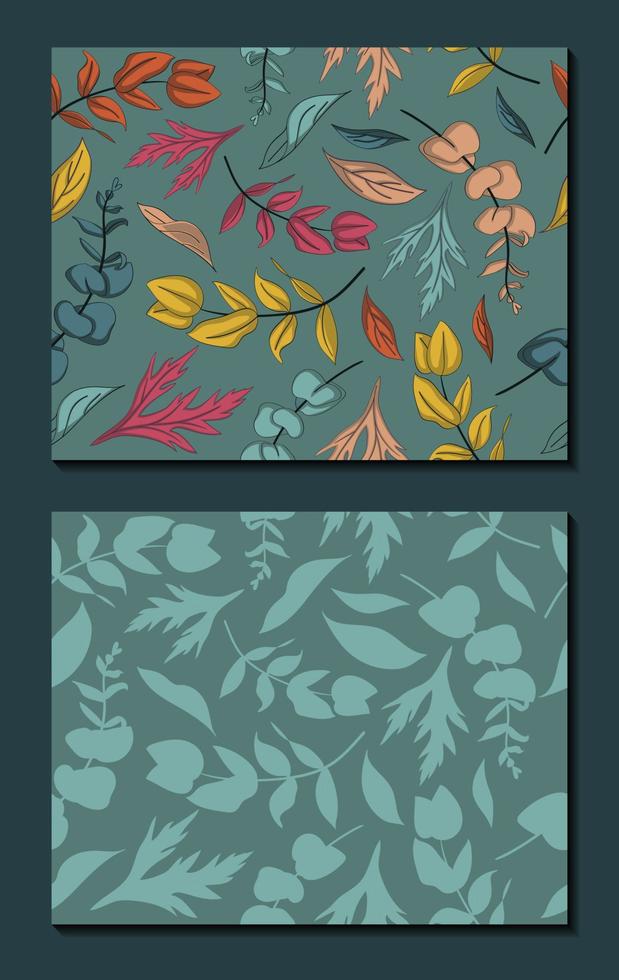 Colorful Leaves Vector Pattern Background