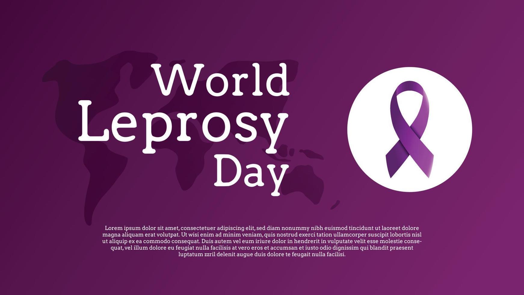 World Leprosy Day Template. Banner on Purple Background vector