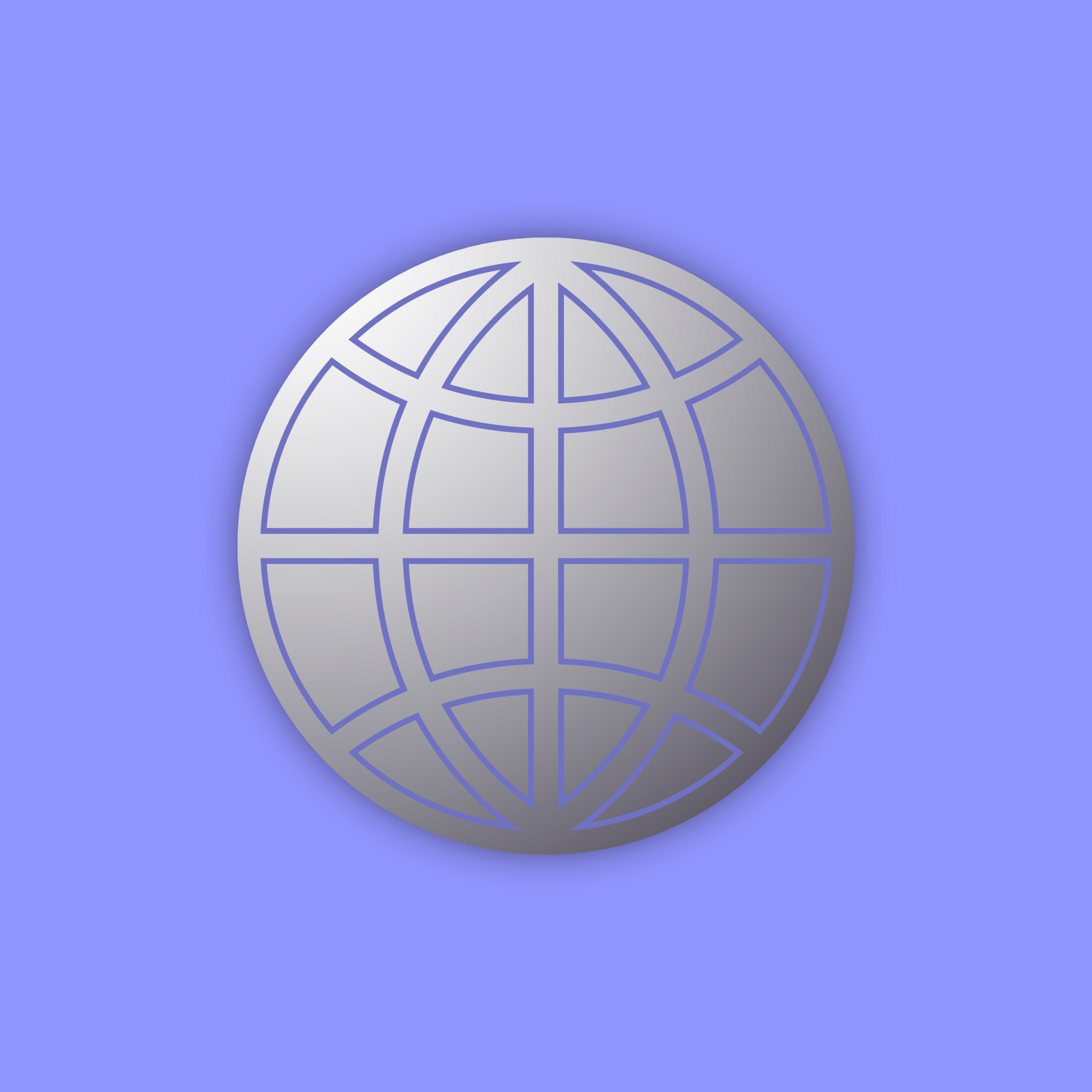 Silver globe icon illustration 4374417 Vector Art at Vecteezy