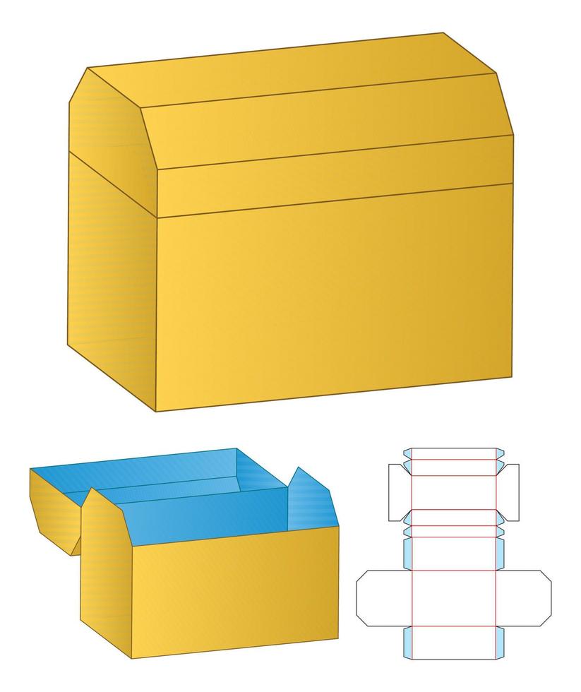 Box packaging die cut template design. 3d mock-up vector