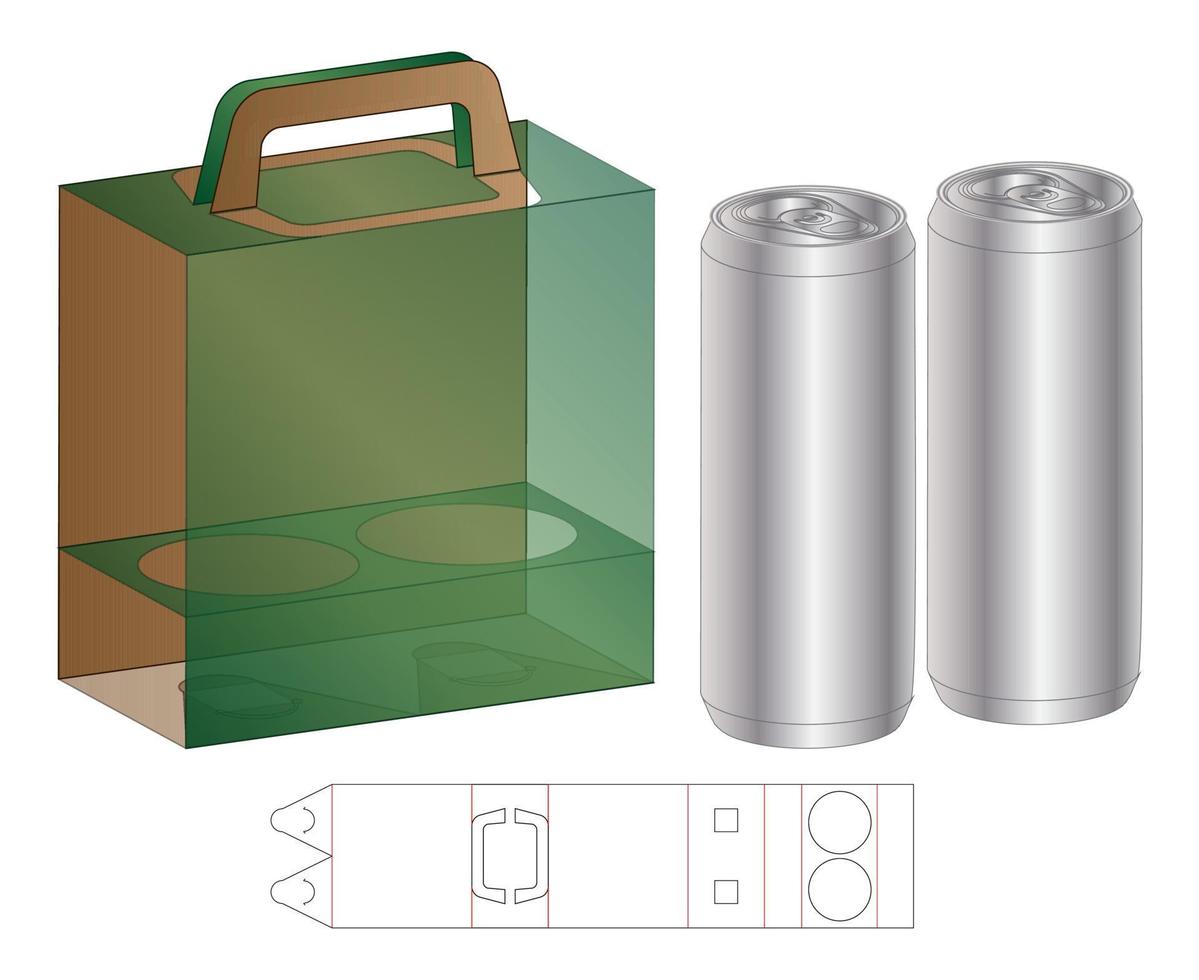 diseño de plantilla troquelada de embalaje de caja. Maqueta 3d vector