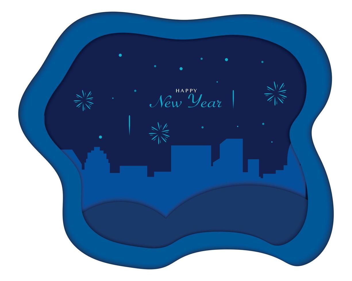 Happy New Year In Paper vector