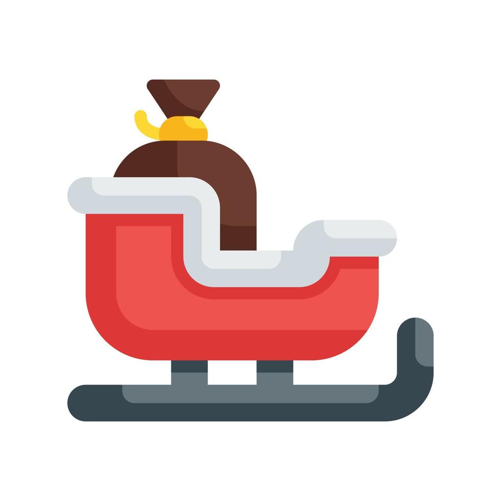 Sled flat style icon. vector illustration for graphic design, website, app. winter element theme
