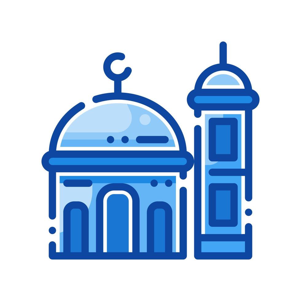 icono de mezquita islámica en estilo de línea llena. ilustración vectorial de la colección de religión vector