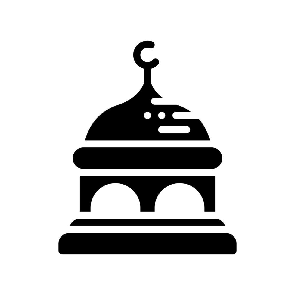 islamic mosque icon in glyph style. vector illustration from religion collection