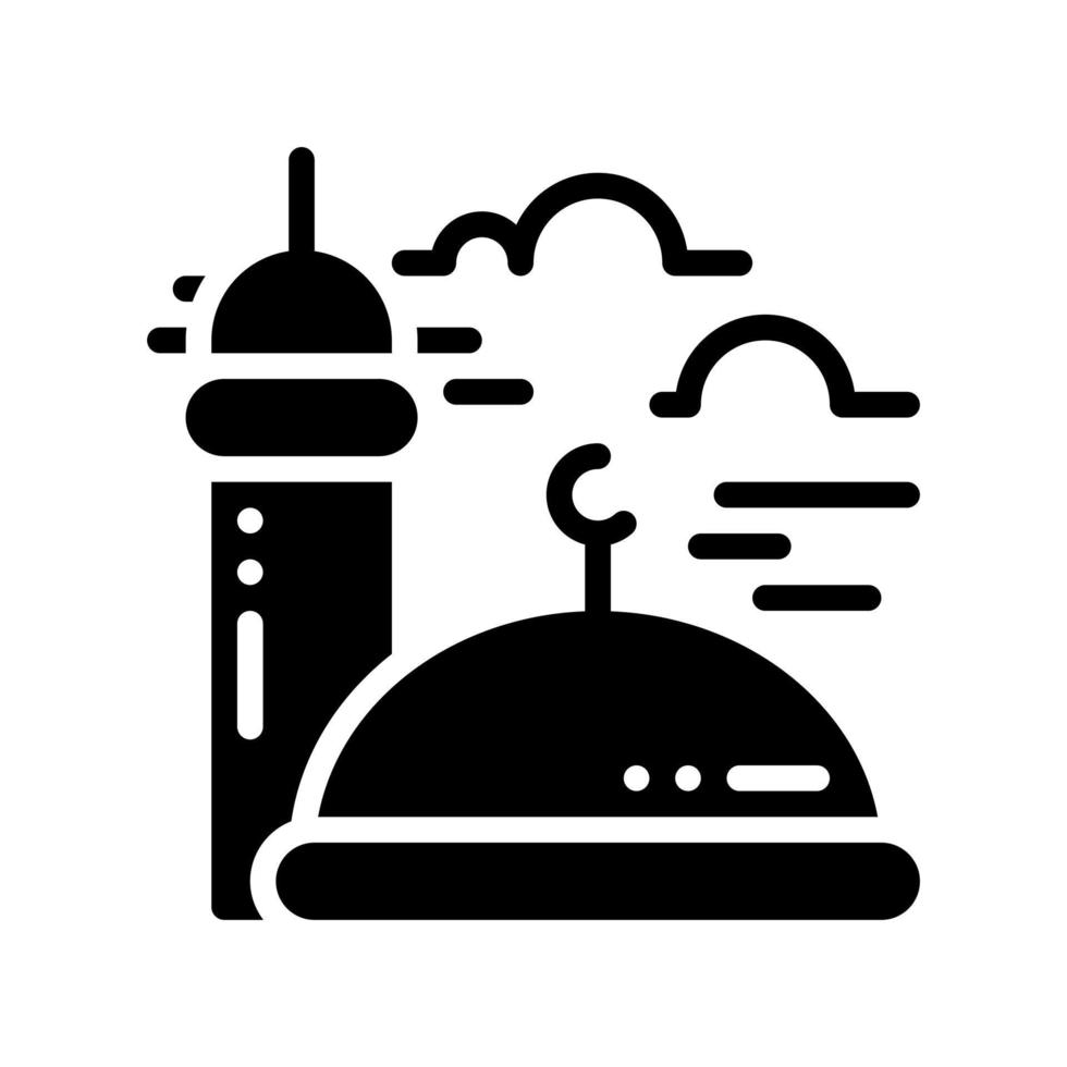 islamic mosque icon in glyph style. vector illustration from religion collection
