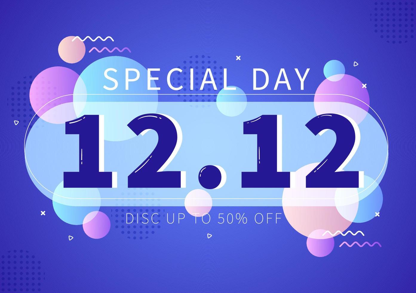 Special 12.12 Shopping Day with Super Sale Discount Poster or Banner Vector Illustration For Marketing Business Promotion Last Month of the Year