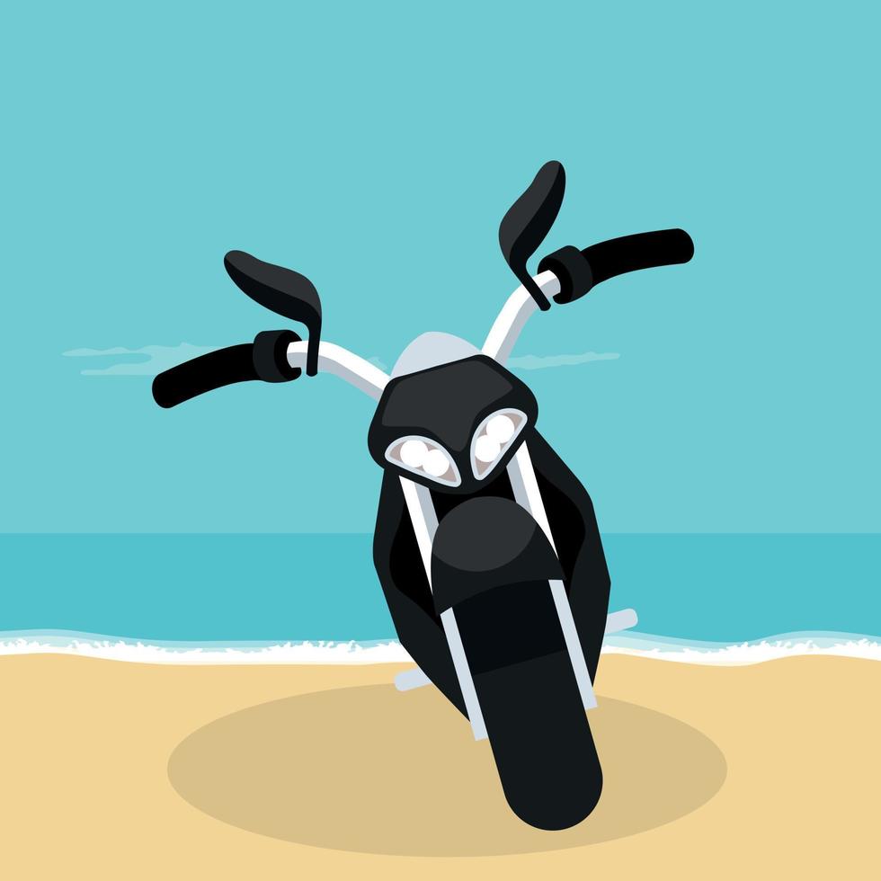 Motorbike parked in summer beach sand vector