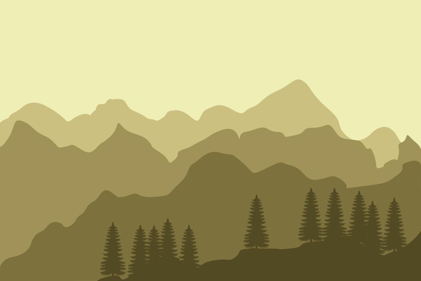 fondo de paisaje de montañas con bosque vector