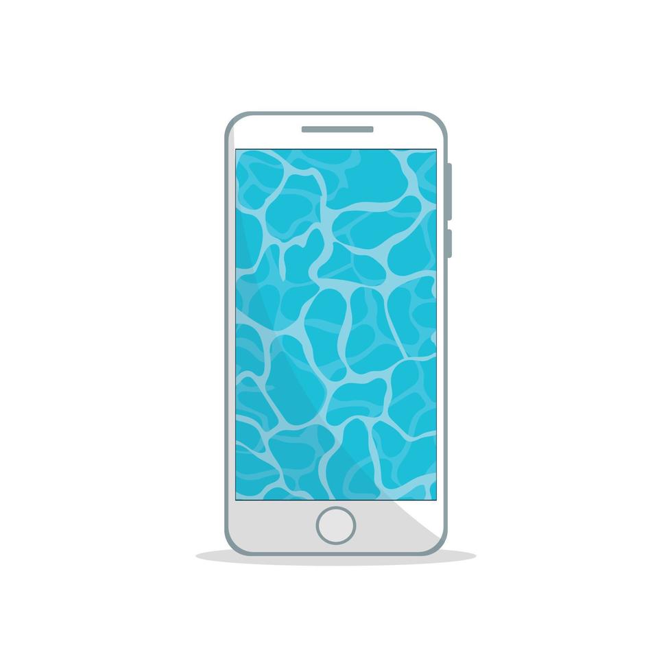 Cell phone design with transparent summer water wallpaper vector