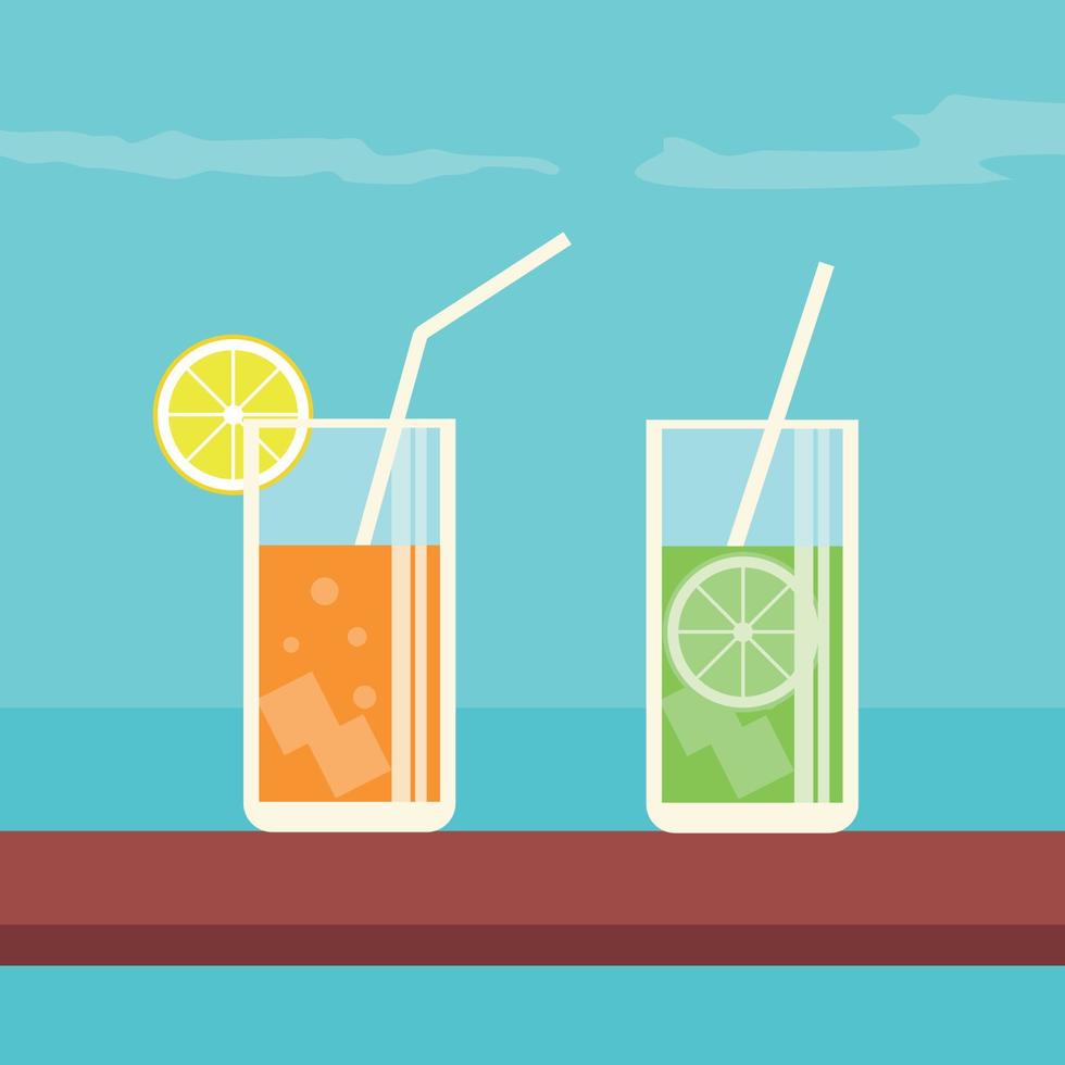 Sale of aphrodisiac summer juices on the beach vector