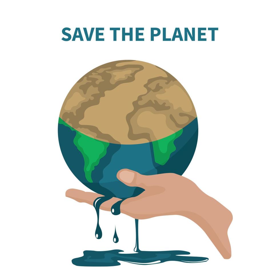 Vector of saving the planet about global warming