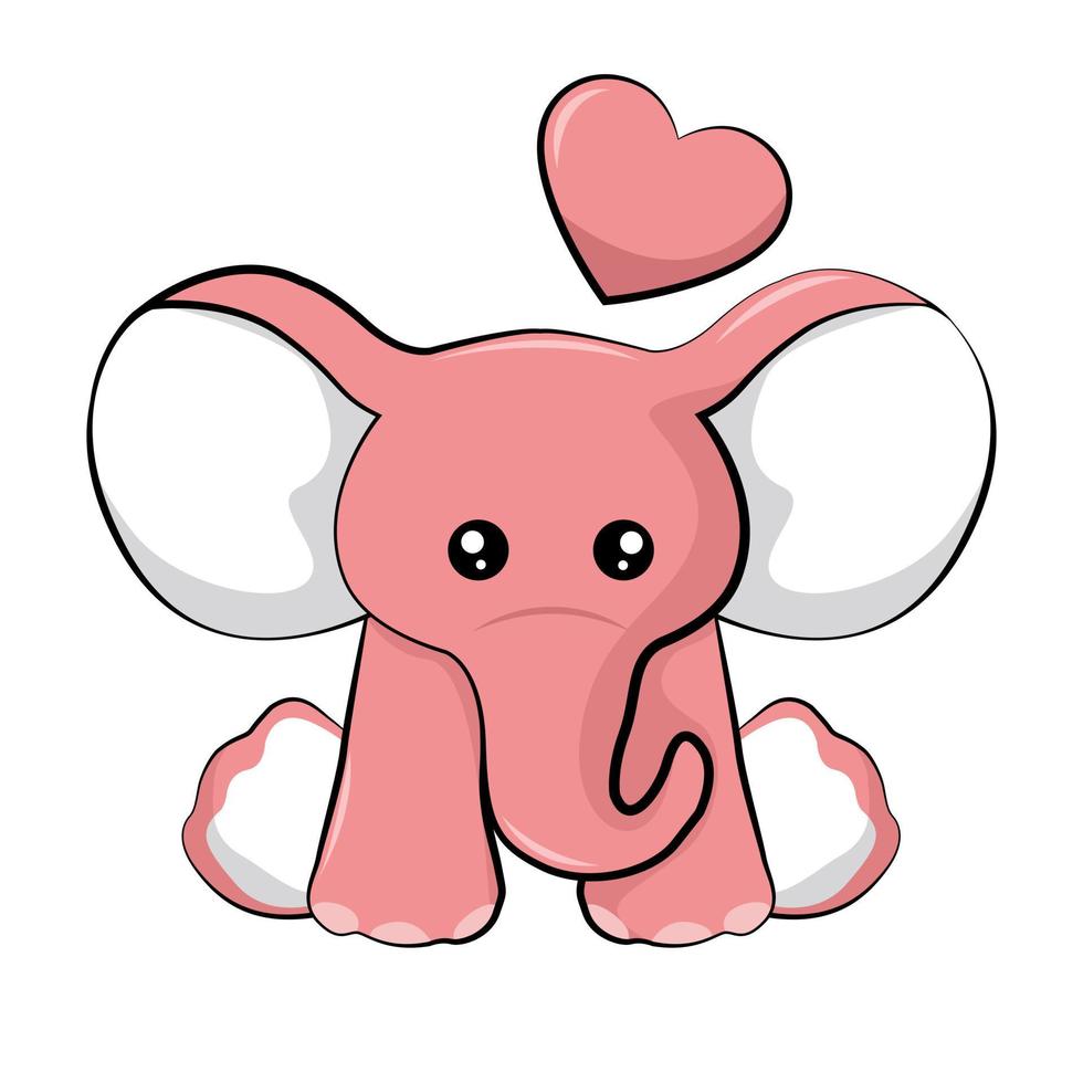 tarjeta de san valentín elefante bebé vector