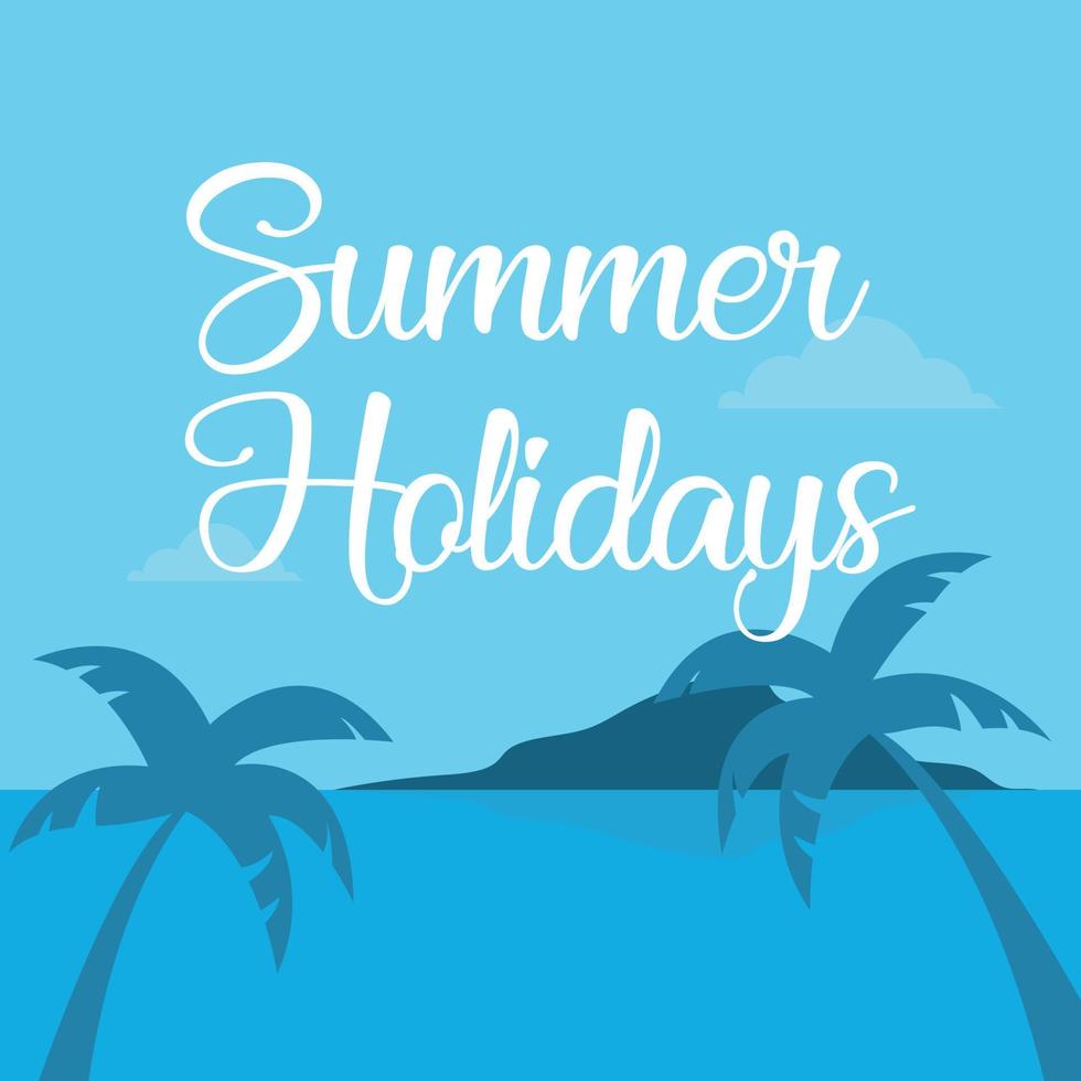 Beach landscape design on vacation vector