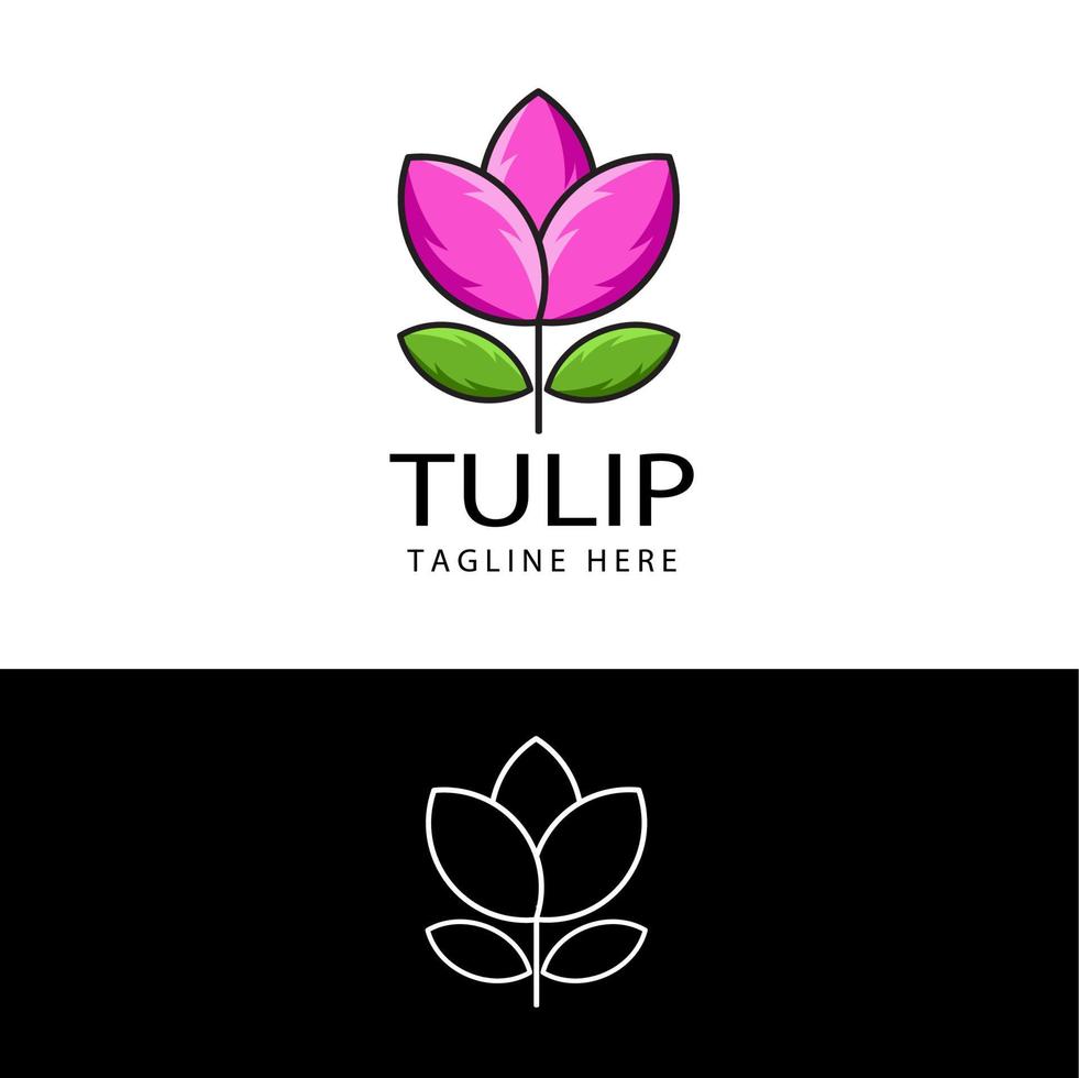 tulip logo template design vector