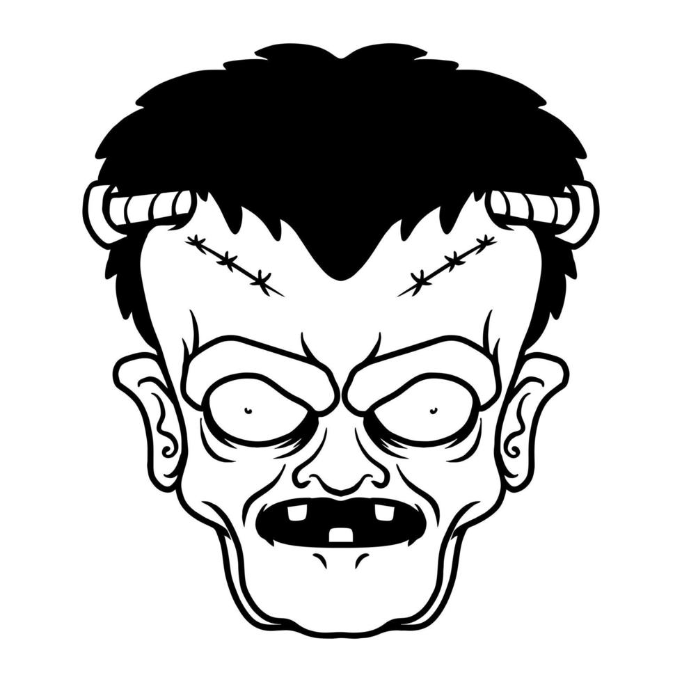 Scary Zombie head vector illustration tshirt design